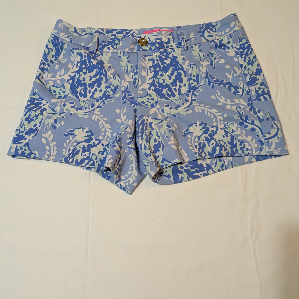 Lilly Pulitzer Turtley Awesome Blue and White Callahan Stretch Shorts